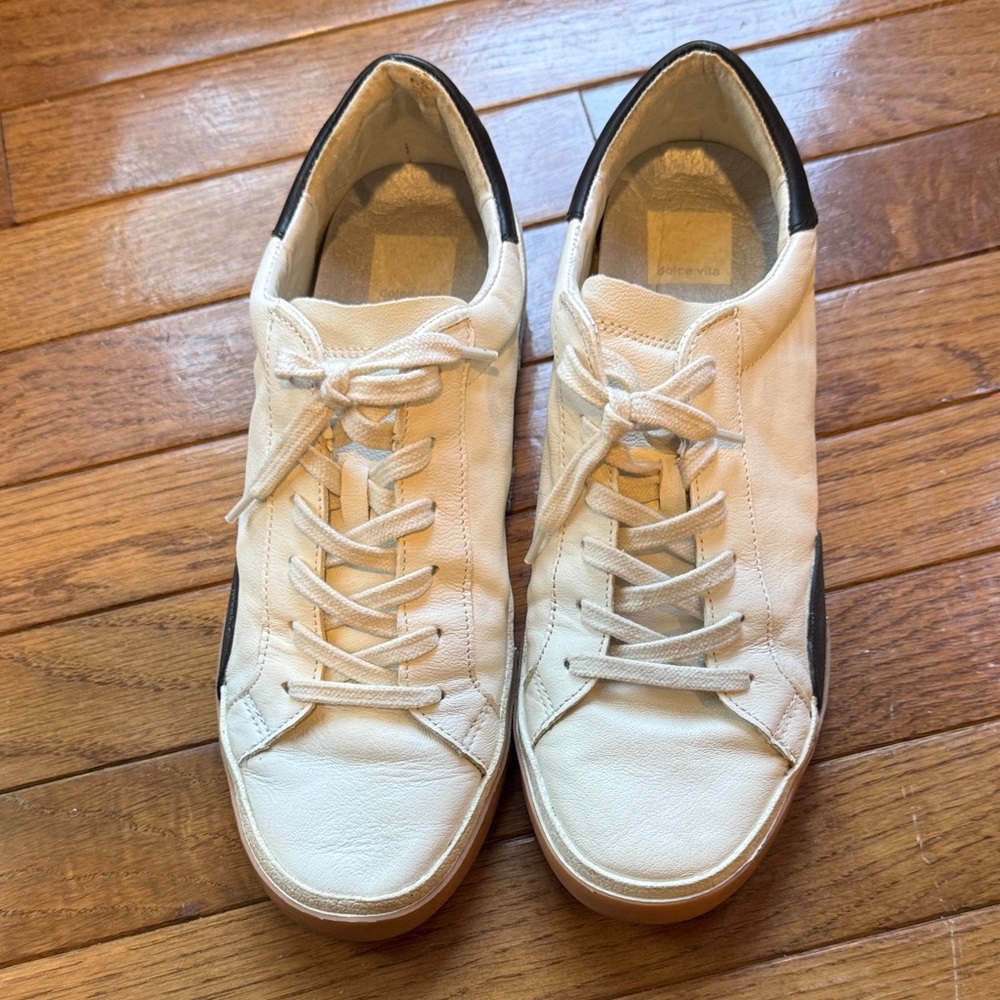 Dolce Vita Zina Silver, White and Black Women's Sneakers W9